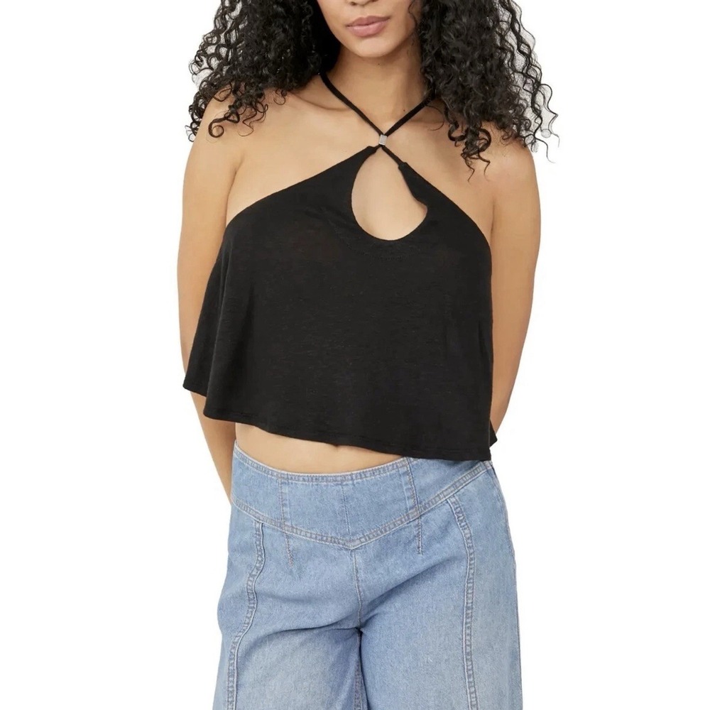Free People Women's Long Weekend Knit‎ Halter Tank Black